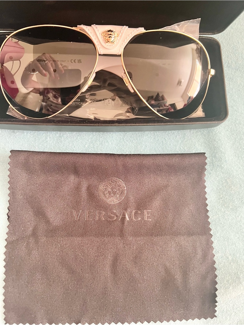Versace Authentic Medusa Aviator Sunglasses - Picture 9 of 14